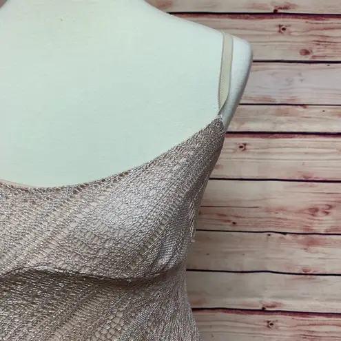 Necessary Objects Vintage Spaghetti Strap Fringe Midi Dress, Size Small