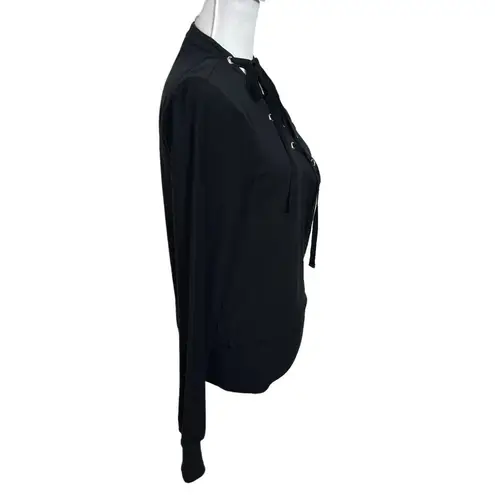 Tops Lagence Josilyn Lace Up Sweatshirt Black Top Women’s Size XS