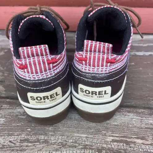 Sorel  Brown Red Stripe Tivoli Low Top Lace Waterproof Shoes Size 6