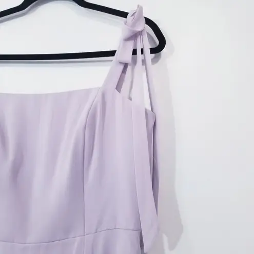 Dessy Collection Vivian Diamond Fit & Flare Long Gown Slit Bridesmaid Wedding Purple Size 10