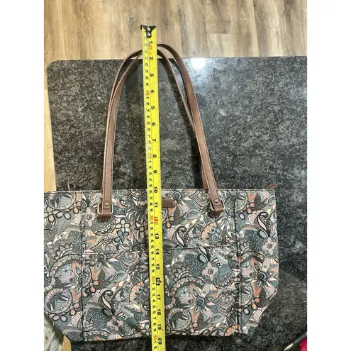 Sakroots Metro Tote Sienna Desert Spirt Beige Tan Coated Canvas Hippie Artsy