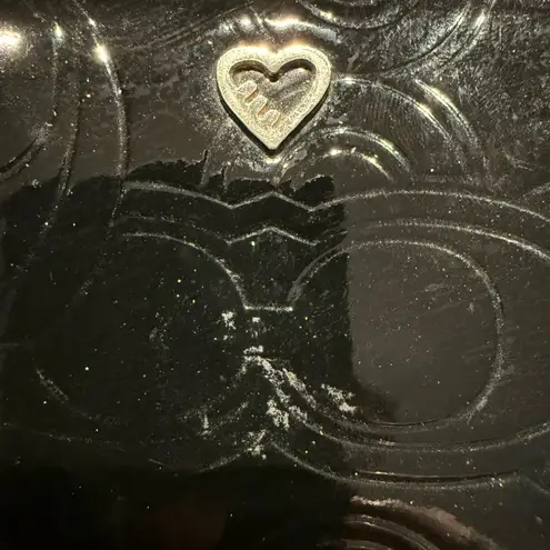 Coach  POPPY EMBOSSED PATENT LEATHER SLIM‎ ZIP WALLET BLACK RARE MINT S