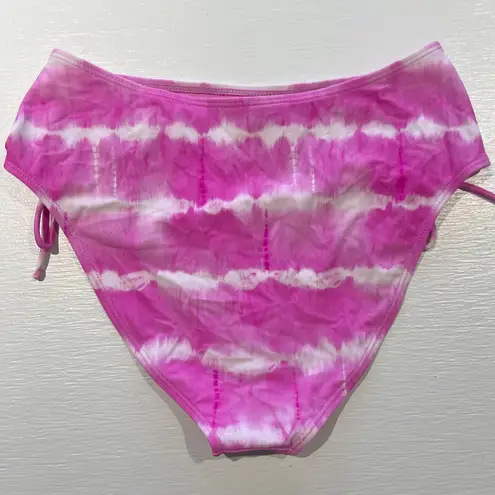 California Waves New Tie Dye High Waisted Bikini Swim Bottoms Pink