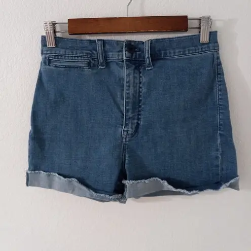 Madewell  28 High Rise Rainbow Stitched Pocket Stretch Jeans Shorts