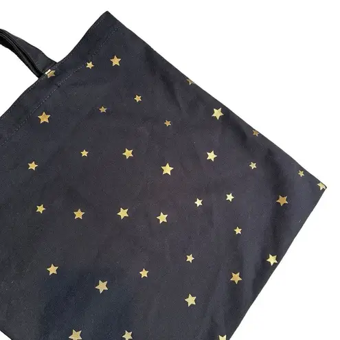 Madewell  Reusable Shopping Canvas Tote Bag Black with Metallic Gold Stars