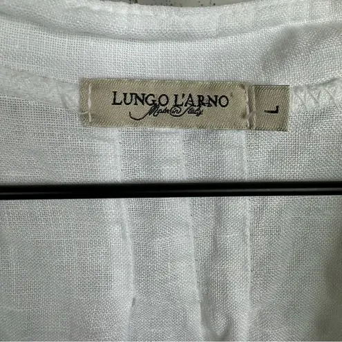 lungo l'arno Lungo L’arno Linen Peasant Blouse 3/4 Sleeves Lace Top