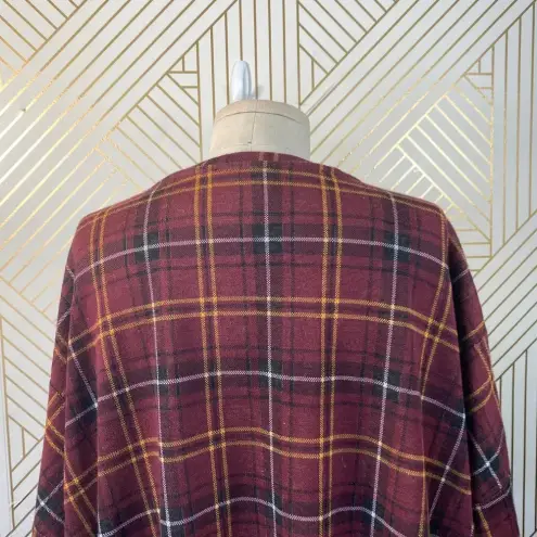 ZARA  Dress Plaid Oversized Short Sleeve T-Shirt Red‎ Check Dress Size Medium