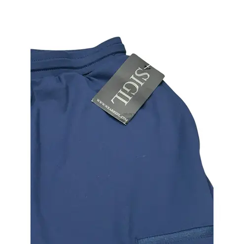 Sigil Joggers Pants Unisex Size Med Navy Blue Scrub Bottoms Athletic Tapered Leg