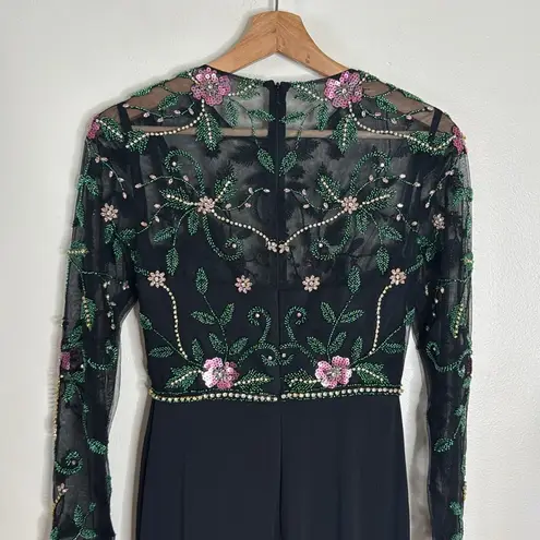 Mac Duggal Max Duggal Black Beaded Illusion High Neck Trumpet Gown size 2 style 67870