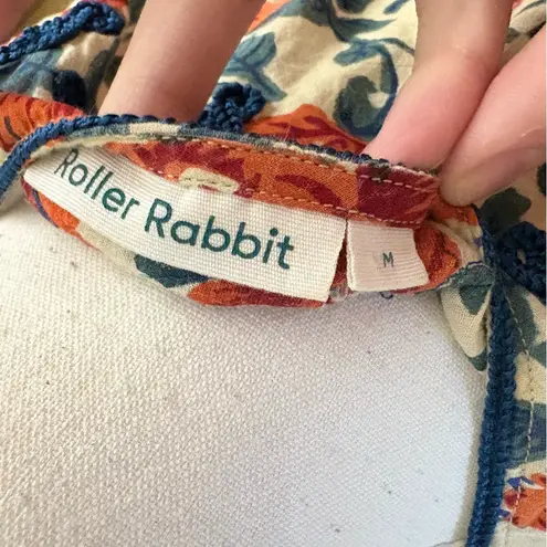 Roller Rabbit Embroidered Tassel Maxi Kurta Kaftan Dress Size Medium Cotton