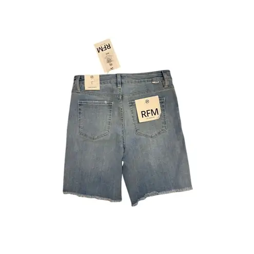 Women's High Rise Denim Shorts Blue Size L Casual