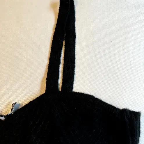 VERO MODA Black Knit Crop Top Sweetheart Neckline Sleeveless Tank EU XL