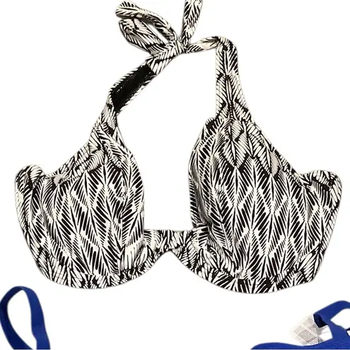 Women’s Sunsets Monochrome Leaf Pattern Bikini Top BRAND NEW. TOP ONLY Black Size XL