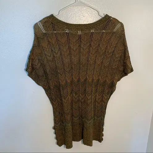 Allison Brittney  Short Dolman Sleeve Sweater Green