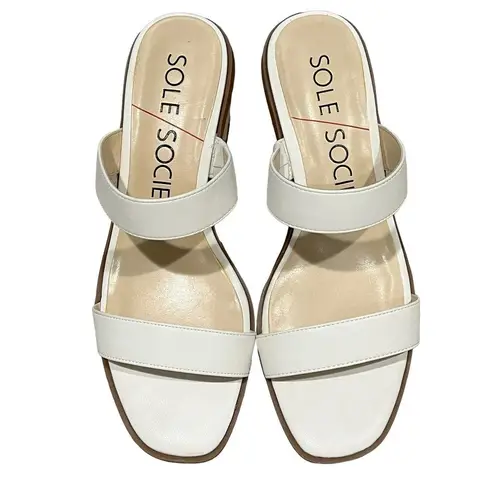 Sole Society  White Two Strap 3 3/4 Heel Size 8.5