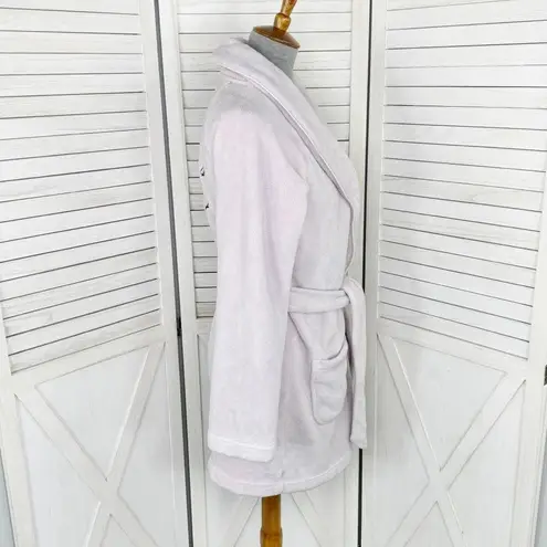 Victoria's Secret Victoria’s Secret Embroidered Plush Fleece Shortie Robe Lilac XS Small