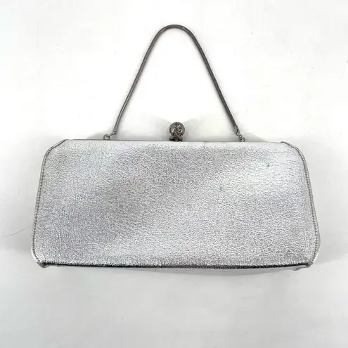 Vintage Rulo Creations Women's Shimmer Clutch Handbag Evening Bag Silver Small