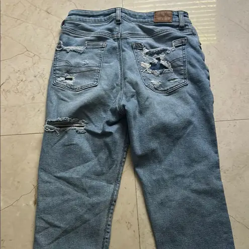 American Eagle  Outfitters Blue Boyfriend Jeans with Distressed Details