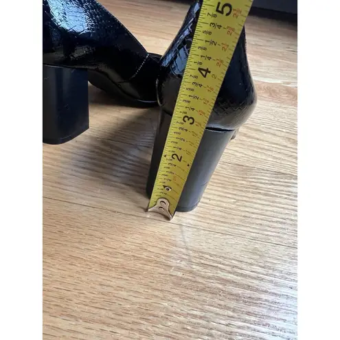 Vintage Patent Crocodile Leather Pumps 1980s Made in Spain Marroqui Sanchez Sz 7 Black