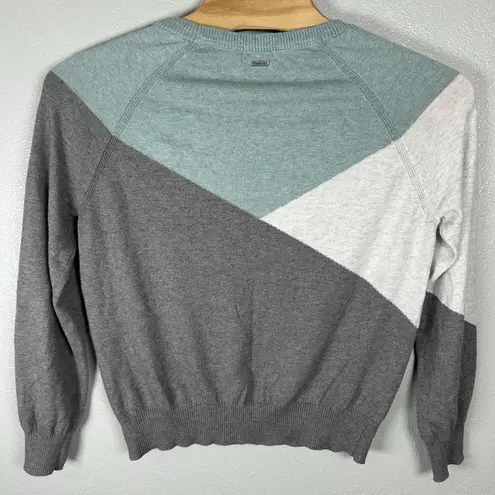 prAna Havaar Sweater Womens Sz XL Blue Gray Organic Cotton Merino Wool Pullover