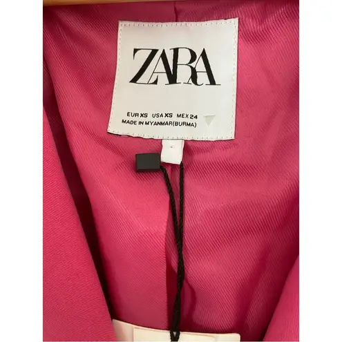 ZARA  Oversized Pink Tapered Waist Blazer Bloggers Favorite Size X-Small 4432/700