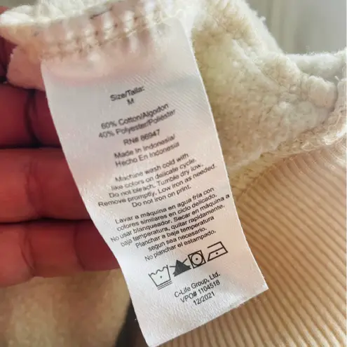 Women's Cream and Tan Sweatshirt with oranges “ feeling totally Awesome “ med Orange