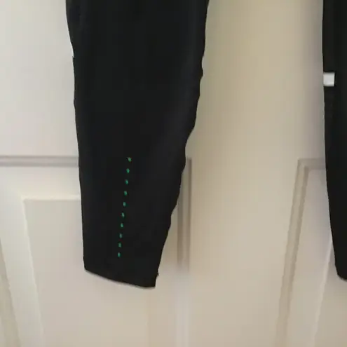 Lilybod BLACK GREEN NEONSTRIPED LEGGINGS. M