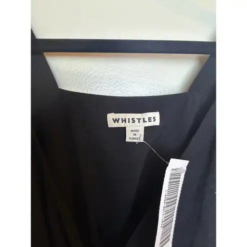 Whistles Black Jumpsuit Womens Size 0 Double Button Waist Detail V Neck