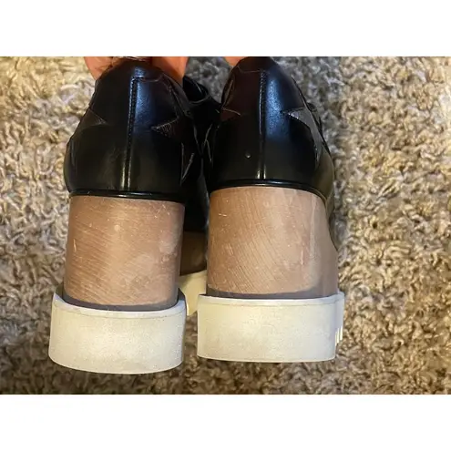 Stella McCartney Stella McCartney Elyse Black Star Platform Oxfords Lace-up Shoe