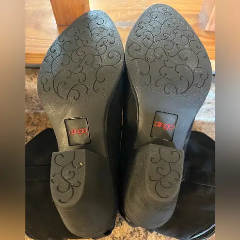 Dingo  Black Suede‎ Cowboy Boots with Silver Chain Size 6 thumbnail 3