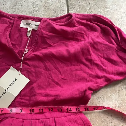 Mara Hoffman Chloe Pleated Cotton-gauze Midi Dress Raspberry