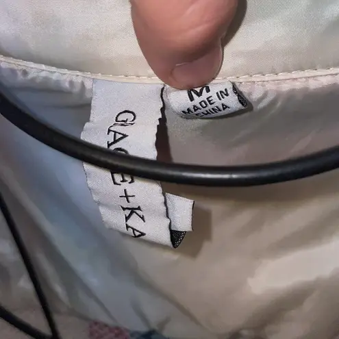 Grace + karma flannel jacket size medium pink and blue plaid flannel top warm