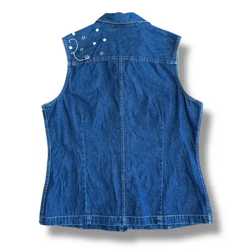 Disney Rare Vintage  Store Winnie the Pooh Denim Vest Hunny Bees 90s‎ Y2K L