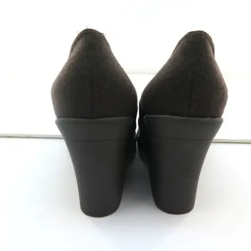 Donna Karan Womens Brown Suede Wedge High Heel 6.5