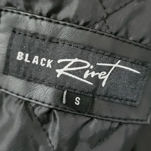 Black Rivet Faux Leather Moto Jacket