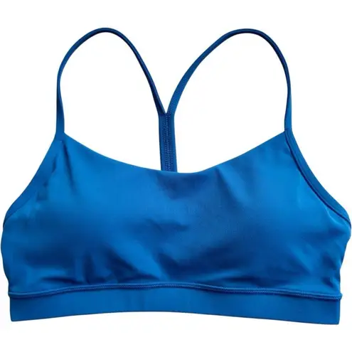 CRZ Yoga Butterluxe Y Back Sports Bra Padded Racerback Blue Medium Workout Top