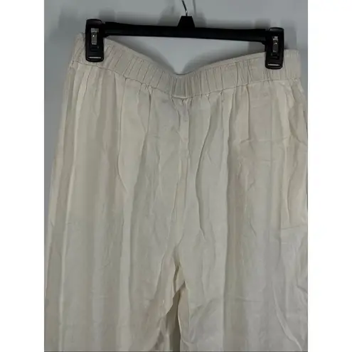 Sincerely Jules off white wide leg linen rayon pant size medium