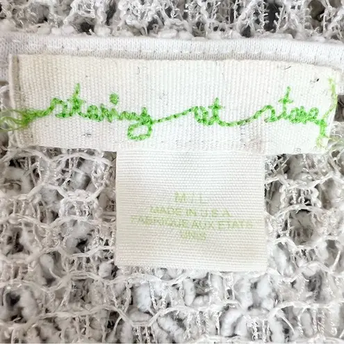 Staring At Stars Cream Open Knit Crochet Boxy Top Size Medium/Large