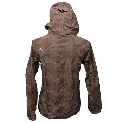 Sims Snowboard Ski Jacket Hood Winter Size Small Brown With Green Lining