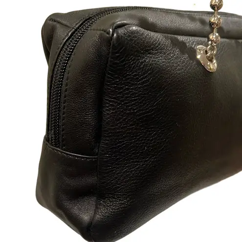 Furla Black Leather Shoulder Bag with Silver Chain Strap EUC