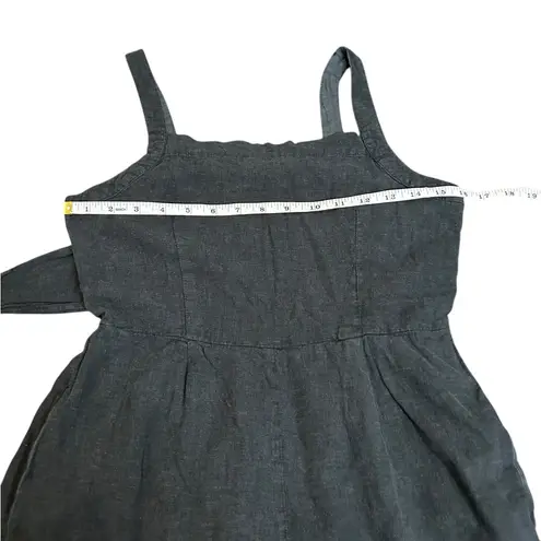 Thread & Supply vintage black wash linen blend square neck romper size S