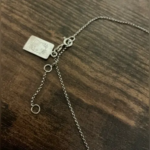 Sanrio Rare Vintage  Hello Kitty Cubic Zirconia 925 Sterling Silver Necklace