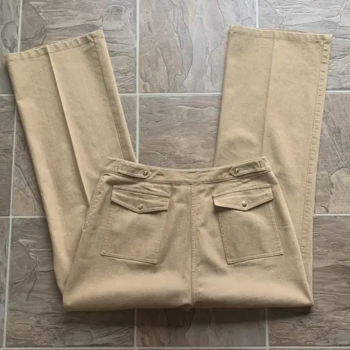 St. John Sport By Marie Gray Wide Leg Tan Pants Sz 12