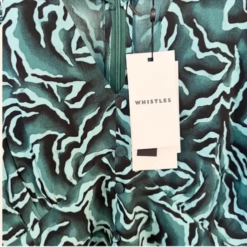 Whistles Asos Watercolour Zebra Print Dress Button Front V