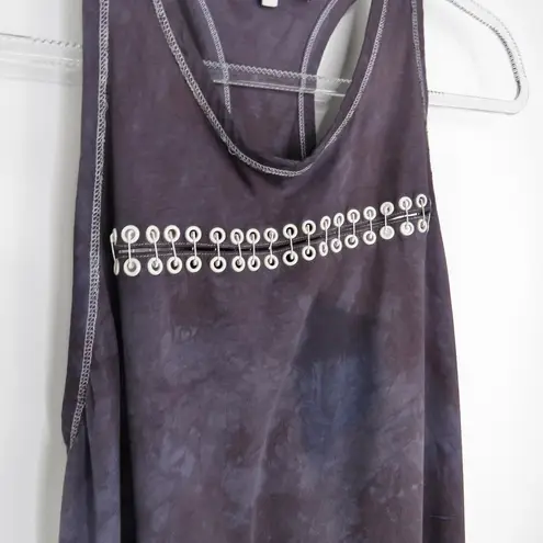 3.1 Phillip Lim Acid Wash Eyelet Racerback Tank Medium Gray Tie Dye Casual Med