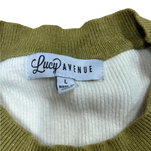 Polagram Lucy Avenue Women's Color Block Short Sleeve Pullover Sweater Size L