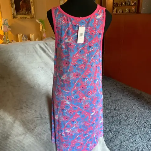 LOGO By Lori Goldstein Pink Sleeveless Dress with Floral Accents size Medium NWT
