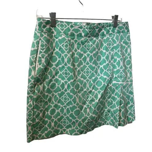 Peter Millar Peter Miller Cotton Teal & White Pattern Size 10 Skort.