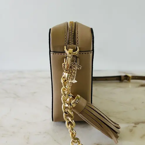 Michael Kors  Jet Set Camel Multi Leather Medium Crossbody Camera Bag