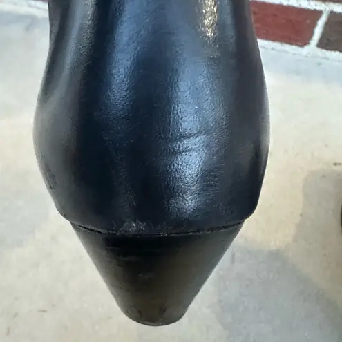 Capezio Black Leather Cowboy Boots Bows Pull-On Foldover Size 8.5